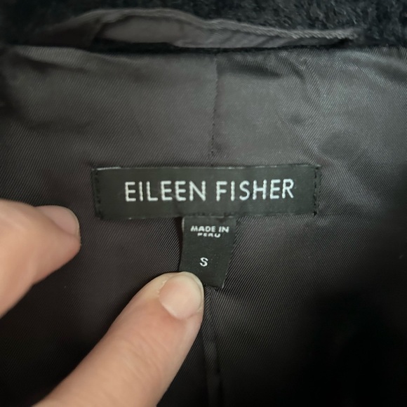 Eileen Fisher Sheared Suri Alpaca-Wool Blend Black Women’s Size S Coat - Picture 4 of 7